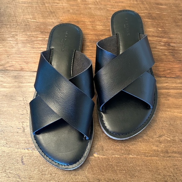 Banana Republic Factory Leather Cross Over Slides - Picture 3 of 5